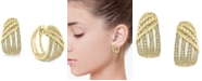 EFFY Collection EFFY&reg; Diamond Multirow Hoop Earrings (1/3 ct. t.w.) in 14k Gold